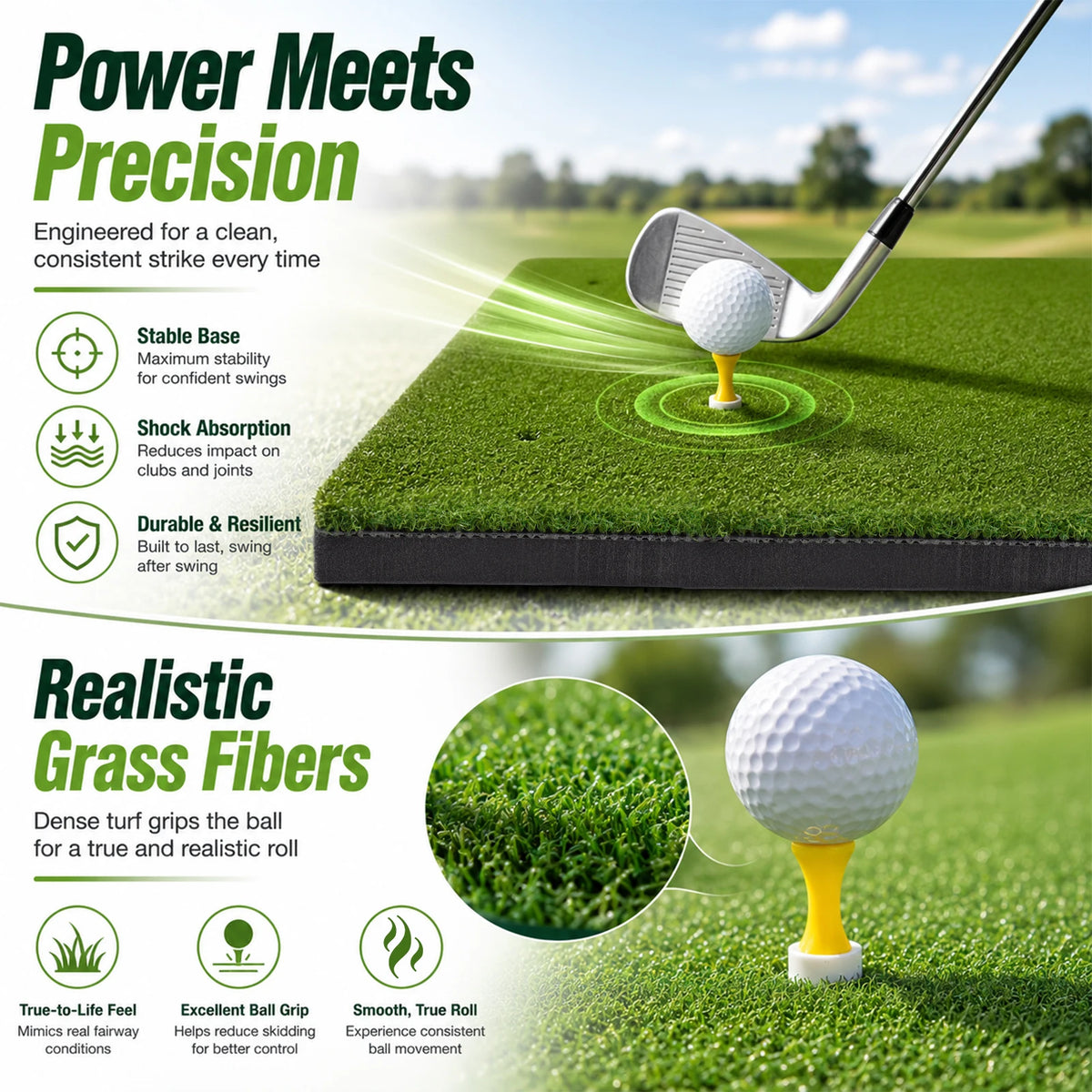 Premium Artificial Golf Turf Practice Mat Including Balls And Tees