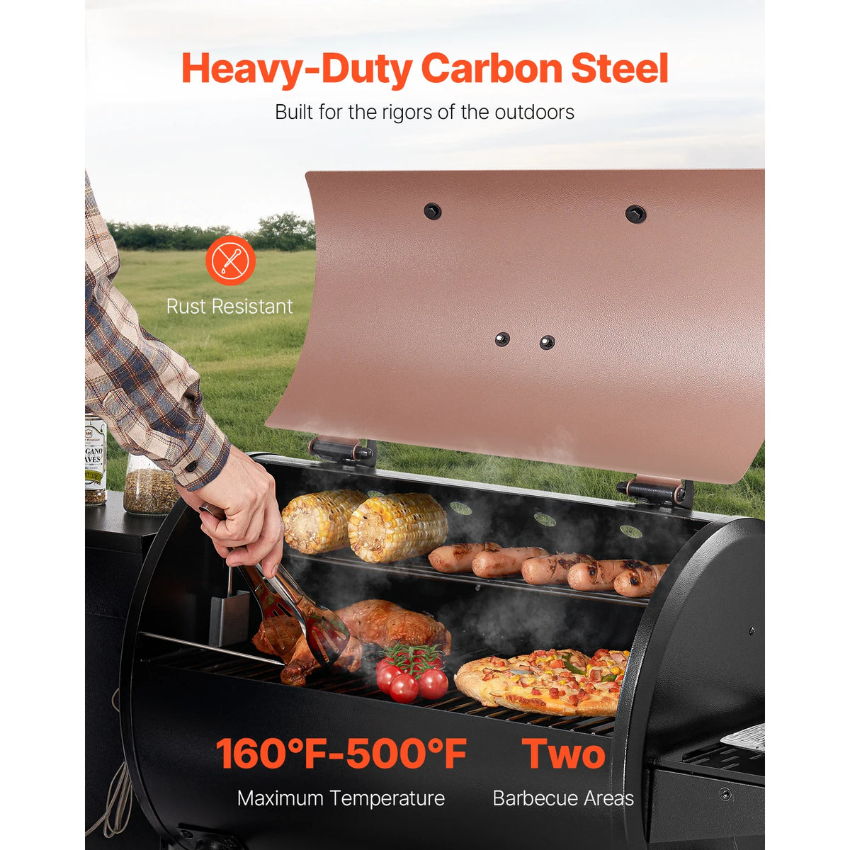 SucceBuy Wood Pellet Grill Smoker With Digital Controller And Probe