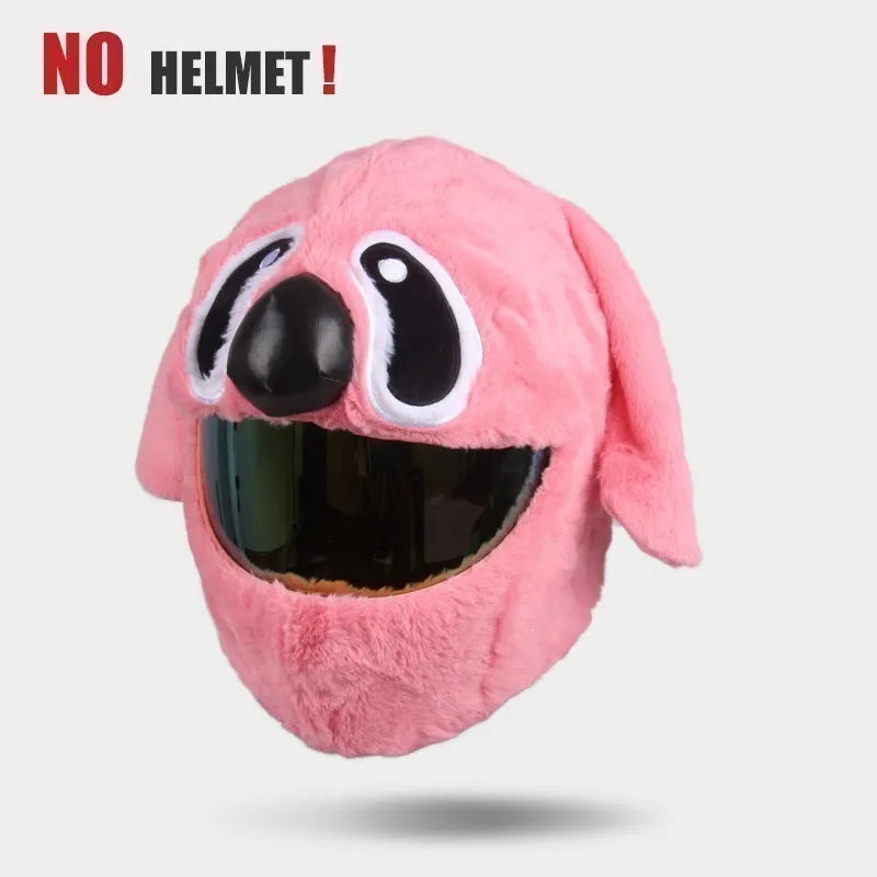 UCHOOSE Cartoon Plush Motorcycle Helmet Cover With Large Flexible Ears