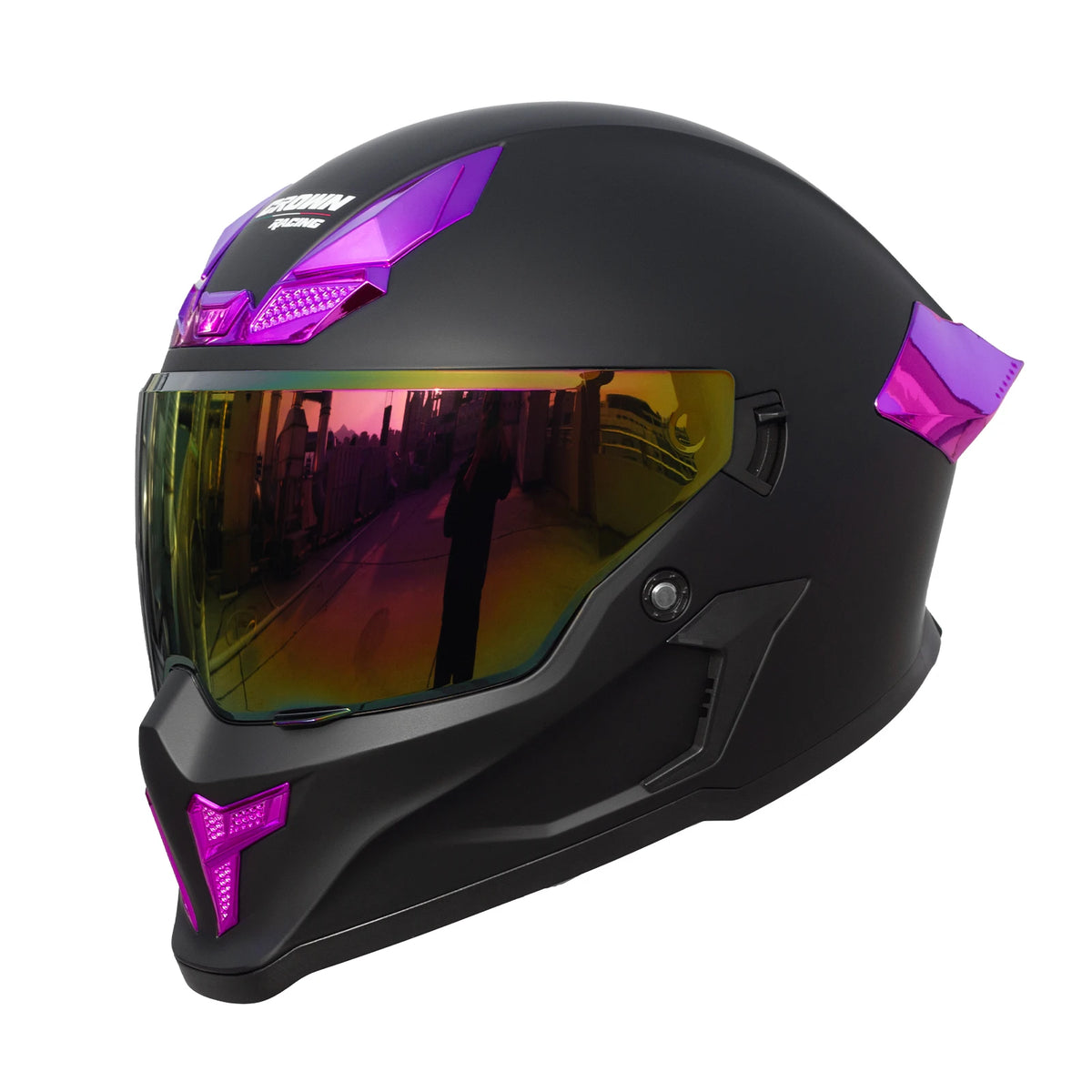 Crown Racing Full Face Motorcycle Helmet DOT Approved Dual Visor