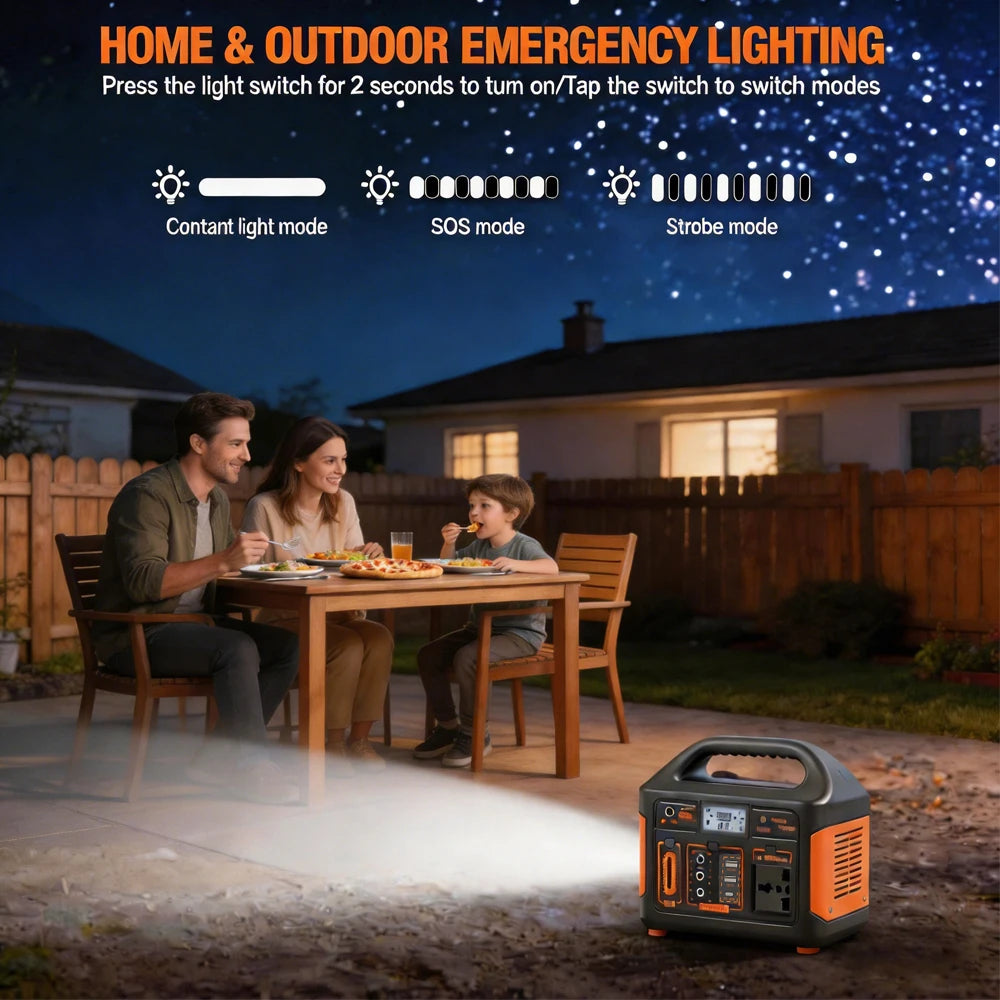 GaiaRay Portable LiFePO4 Power Station for Camping and Emergency Backup