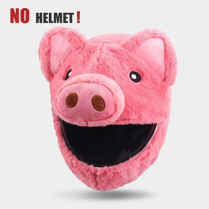 UCHOOSE Cartoon Plush Motorcycle Helmet Cover With Large Flexible Ears
