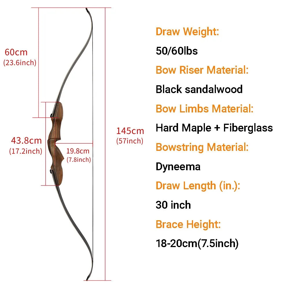 Professional Takedown Recurve Bow Set With Detachable Wood Handle
