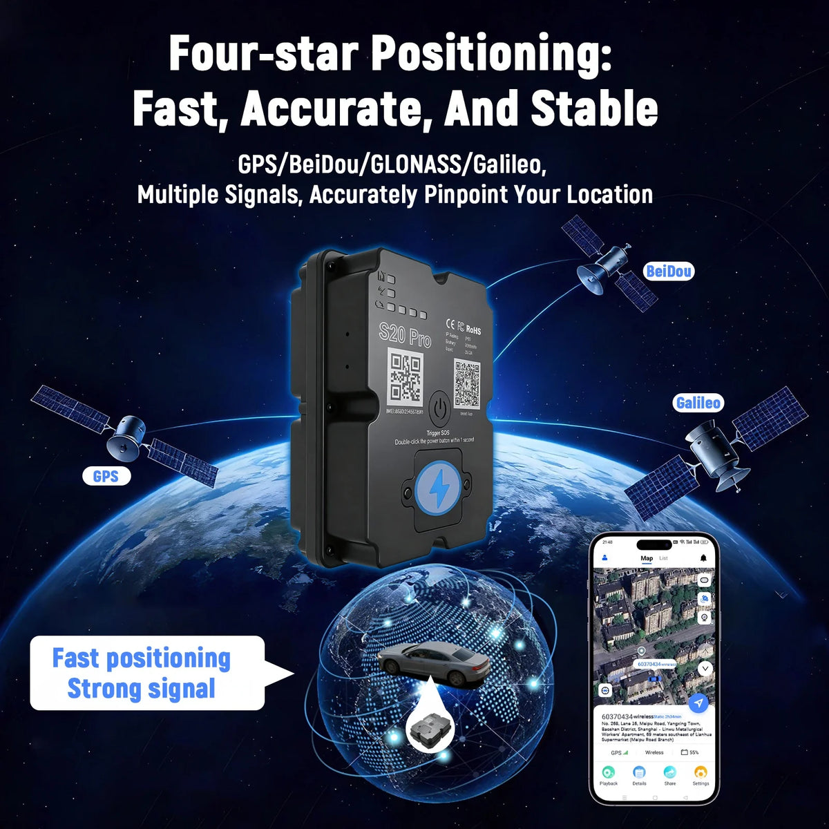 Wireless 4G Magnetic GPS Tracker for Real Time Vehicle Tracking