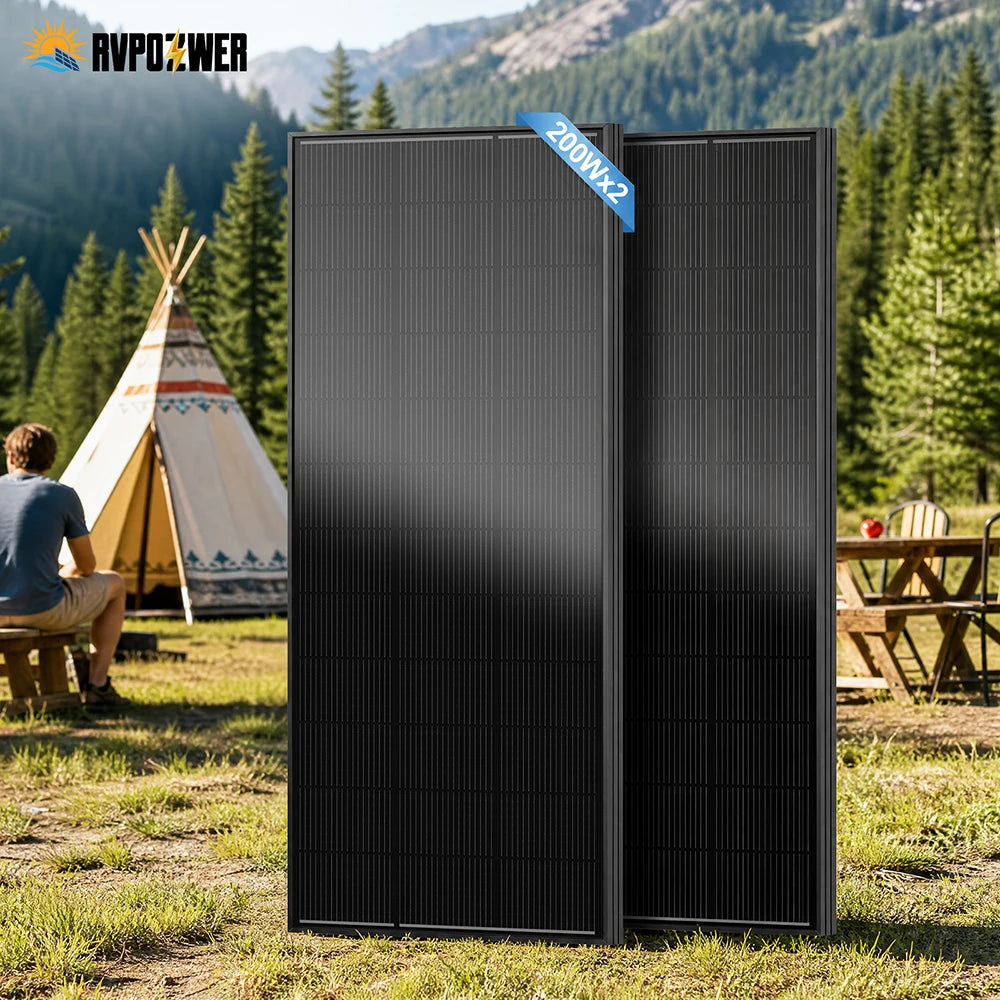 RVPOZWER N-Type Monocrystalline Rigid Solar Panels for Off-Grid Power