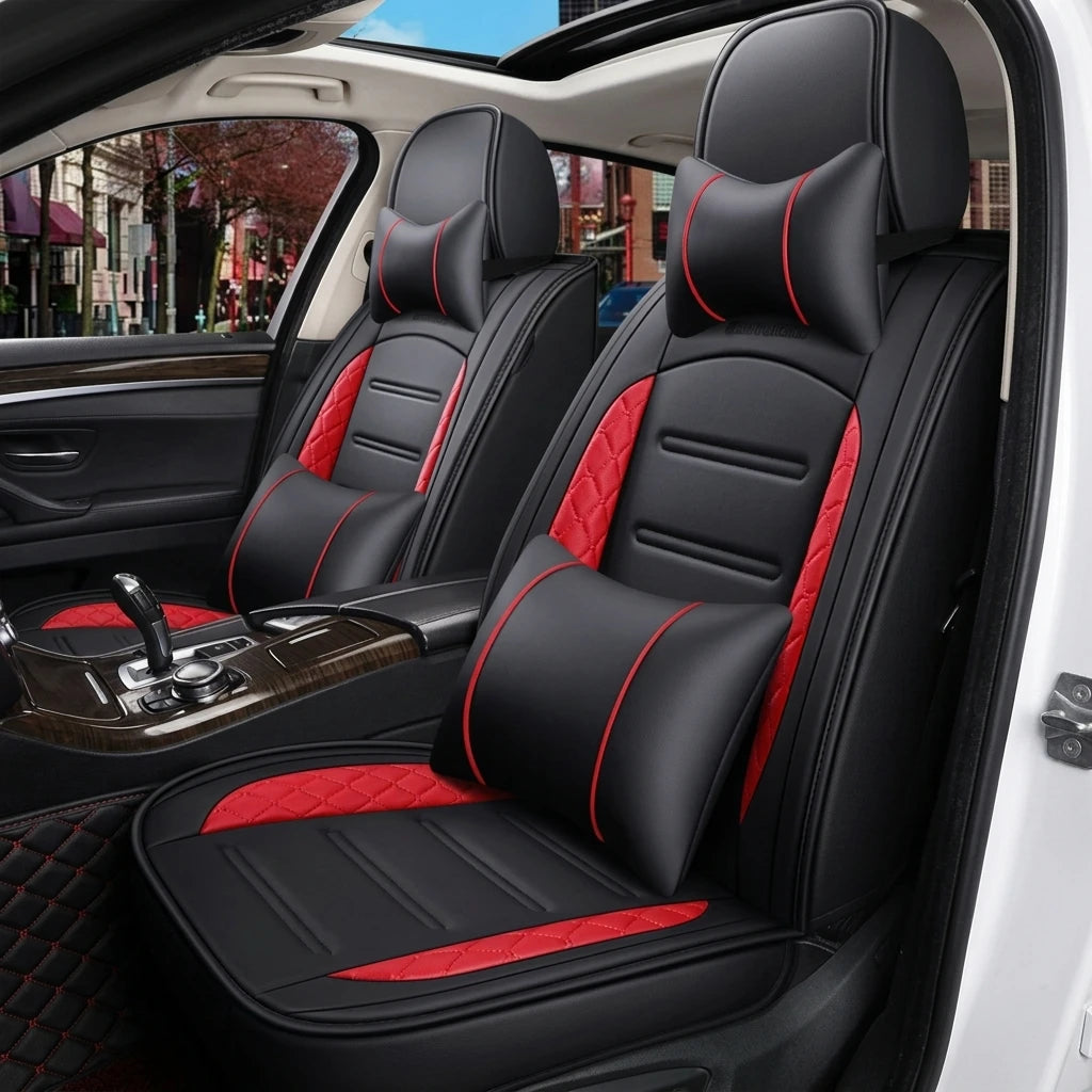 Full Set Artificial Leather Car Seat Covers With Pillows Honda