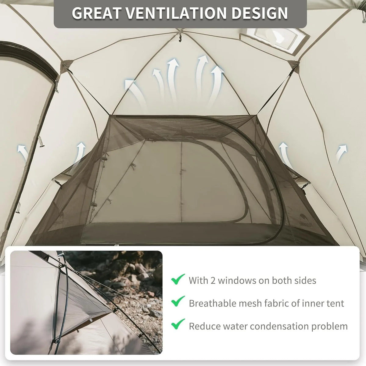Naturehike Massif Hot Tent With Stove Jack Waterproof Windproof