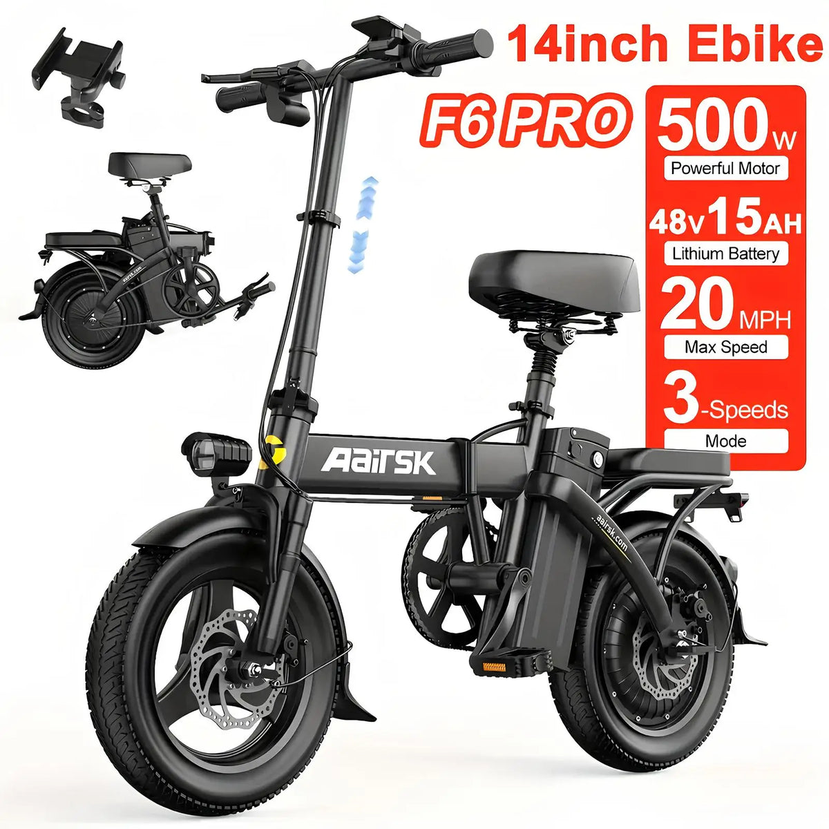 EOEOTWO 750W Electric Bike With 48V Battery And Aluminum Frame