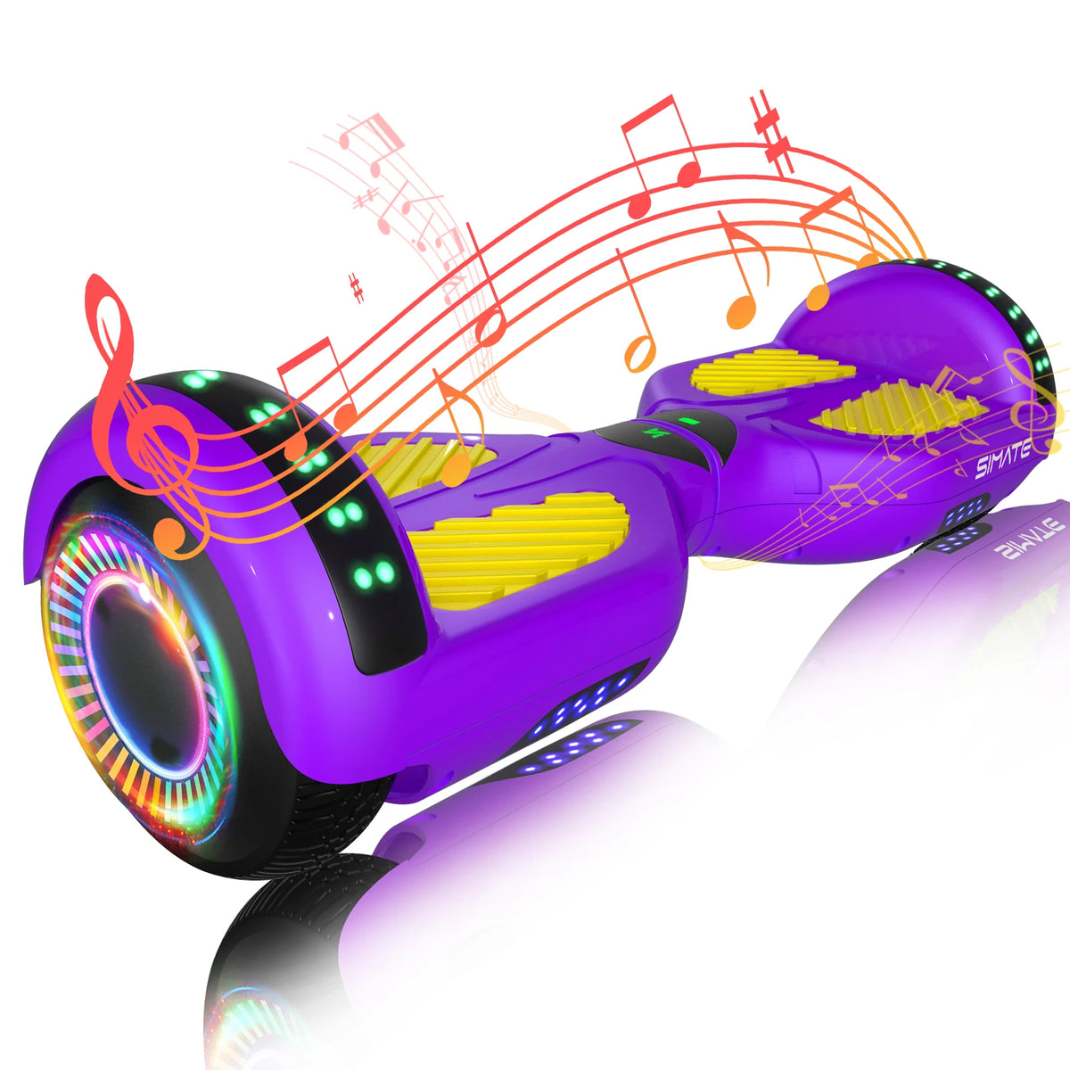 Simate All Terrain Self Balancing Scooter With Bluetooth LED Lights