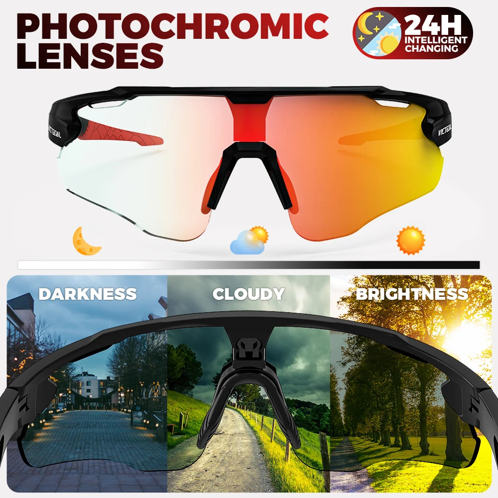 Victgoal Photochromic UV400 Cycling Sunglasses Unisex Sports Eyewear