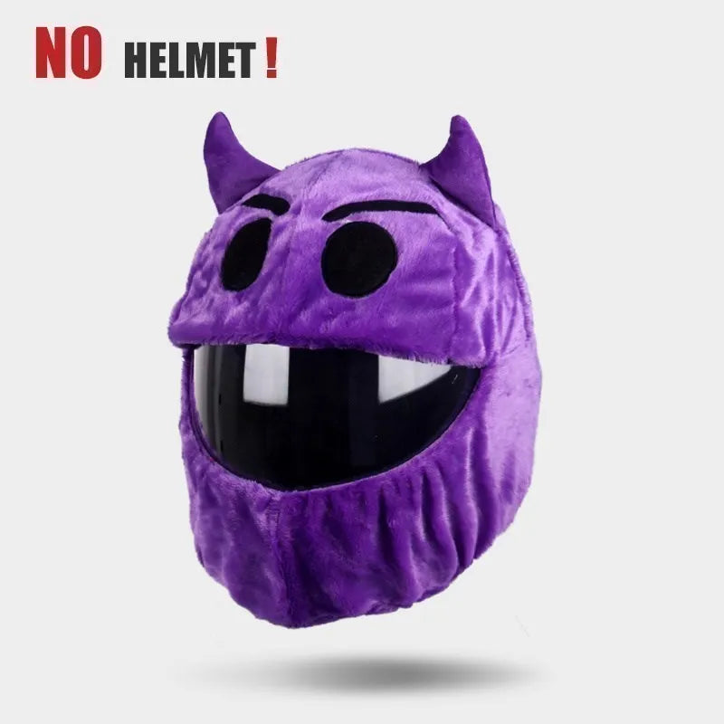 UCHOOSE Cartoon Plush Motorcycle Helmet Cover With Large Flexible Ears