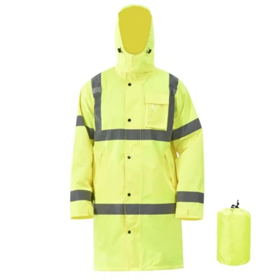 High Visibility Safety Rain Jacket And Bibs For Work Apparel