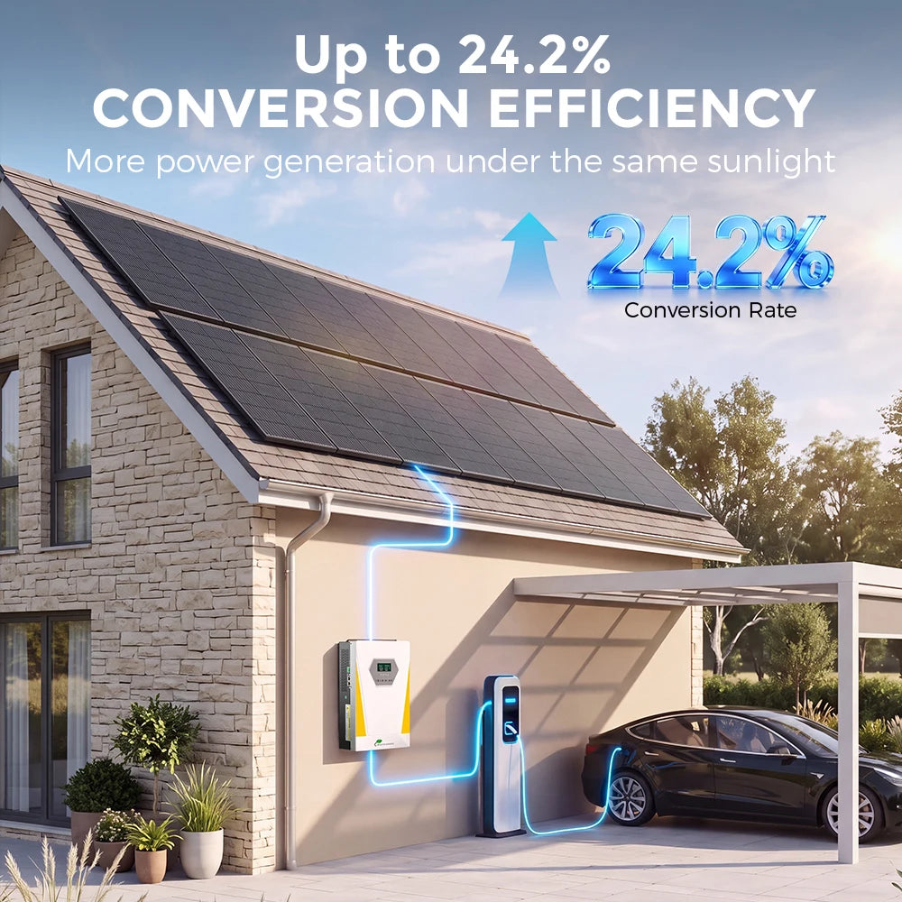 RVPOZWER N-Type Monocrystalline Rigid Solar Panels for Off Grid Power