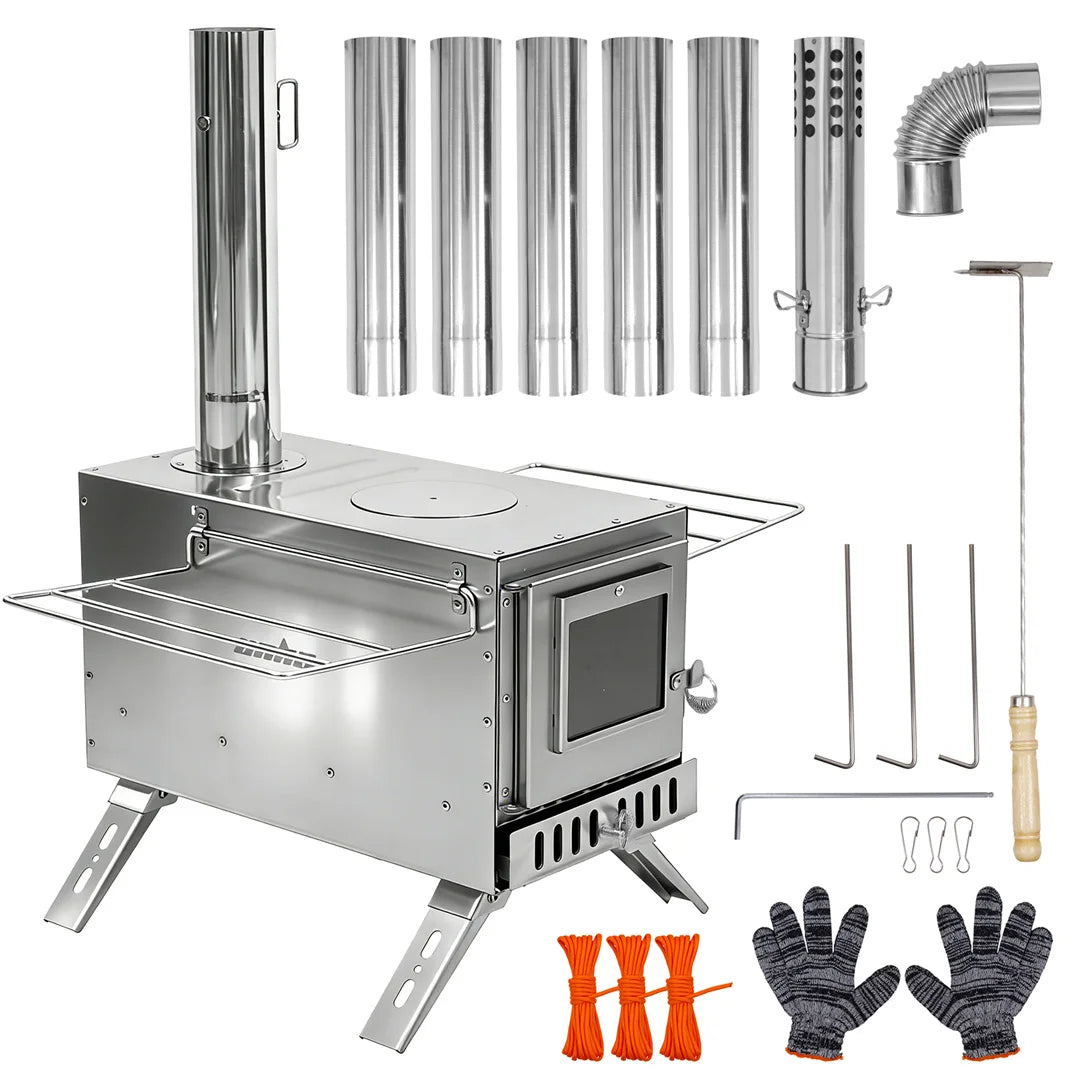 Portable Wood Burning Tent Stove for Camping Heating and Cooking