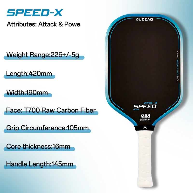 JUCIAO T700 Carbon Fiber Pickleball Paddle For Power And Spin