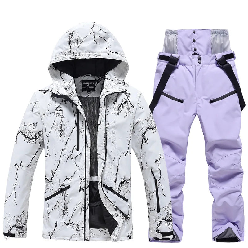 Arctic Queen Waterproof Ski Suit Jacket Pants Snowboard Outdoor Set