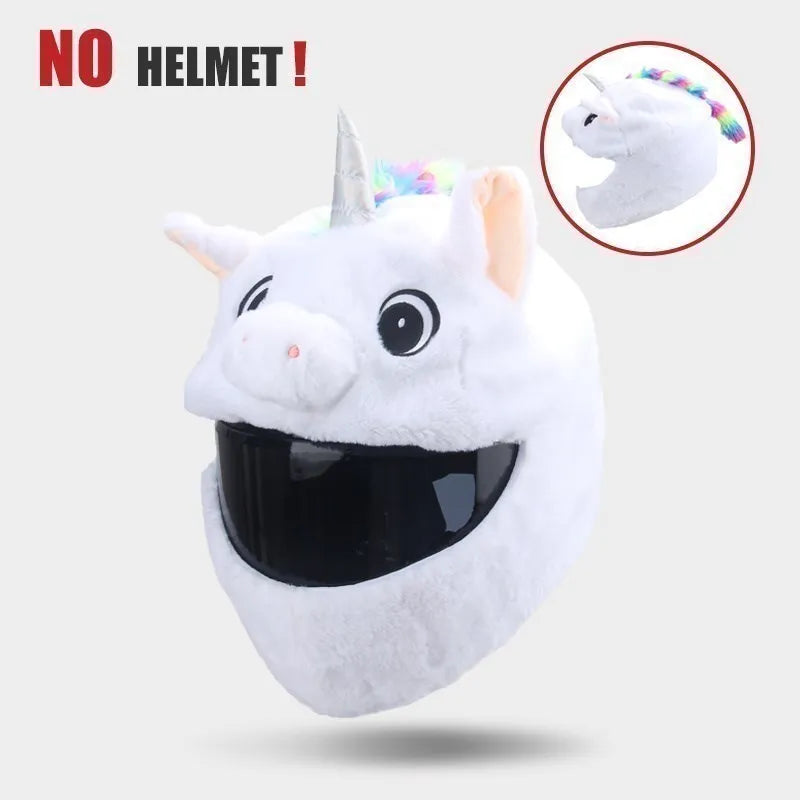 UCHOOSE Cartoon Plush Motorcycle Helmet Cover With Large Flexible Ears