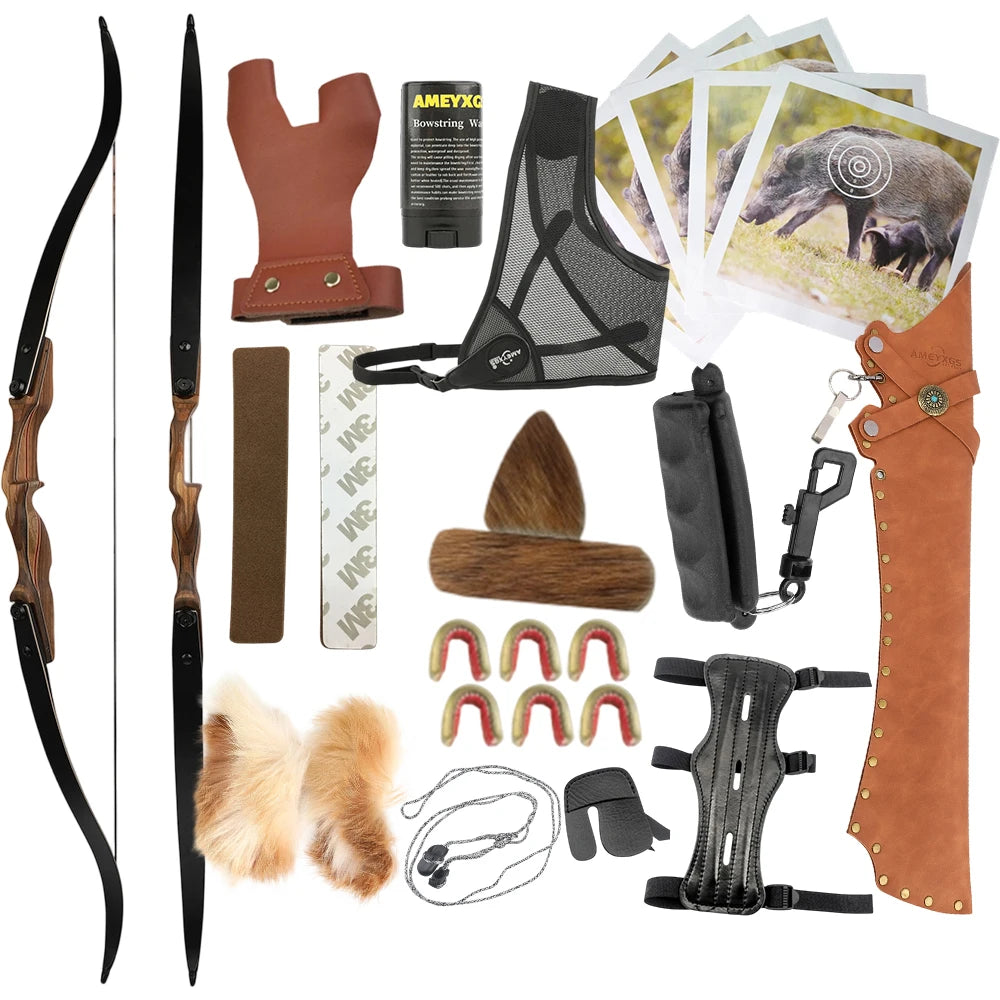 Professional Takedown Recurve Bow Set With Detachable Wood Handle