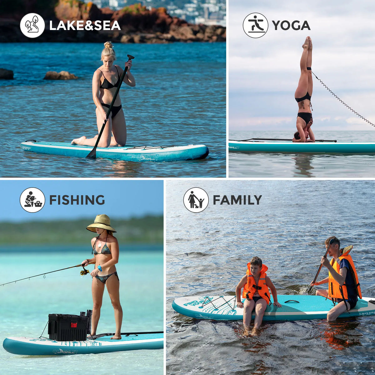 Quashley Inflatable Stand Up Paddle Board Accessory Set