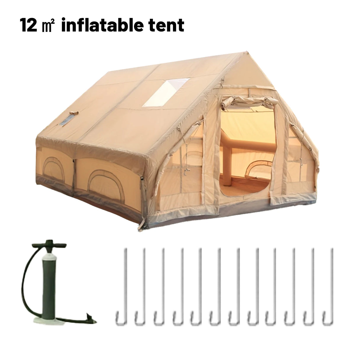 Pakicetus Automatic Inflatable Camping Tent With Integrated Stove Plug