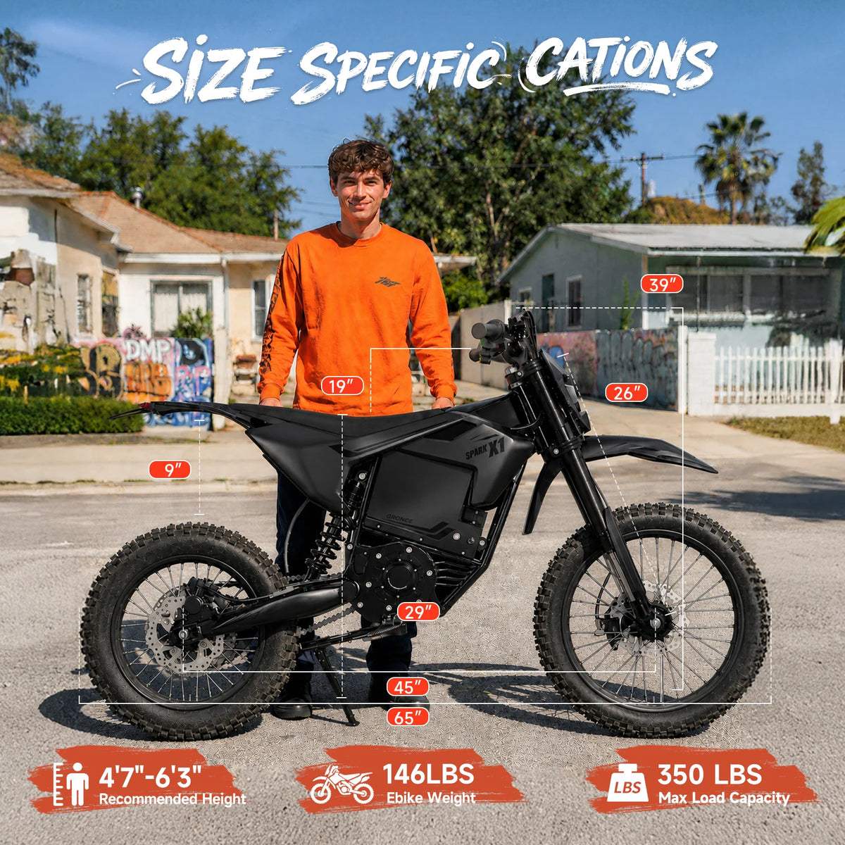 Qronge X1 Spark L Electric Dirt Bike With Full Suspension