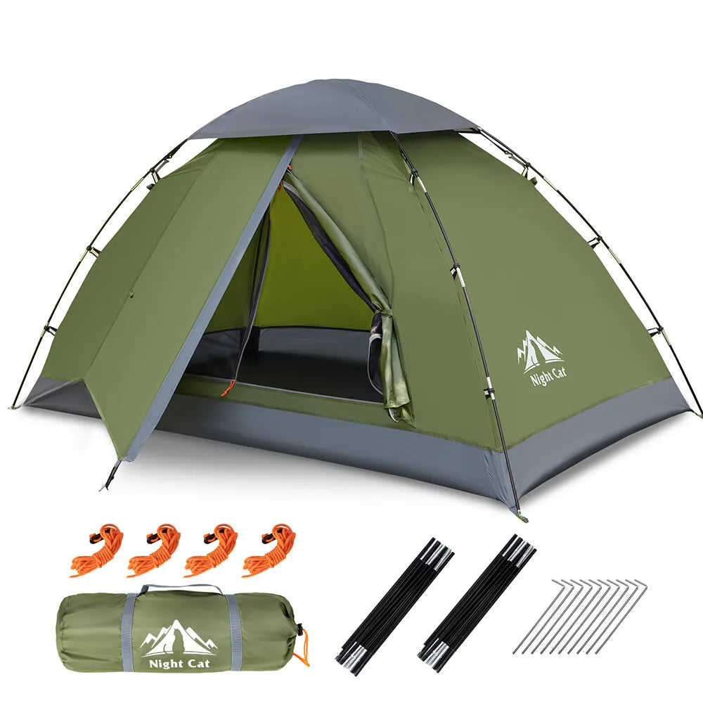 Night Cat Backpacking Camping Tent Easy Clip Setup Rainproof Lightweight