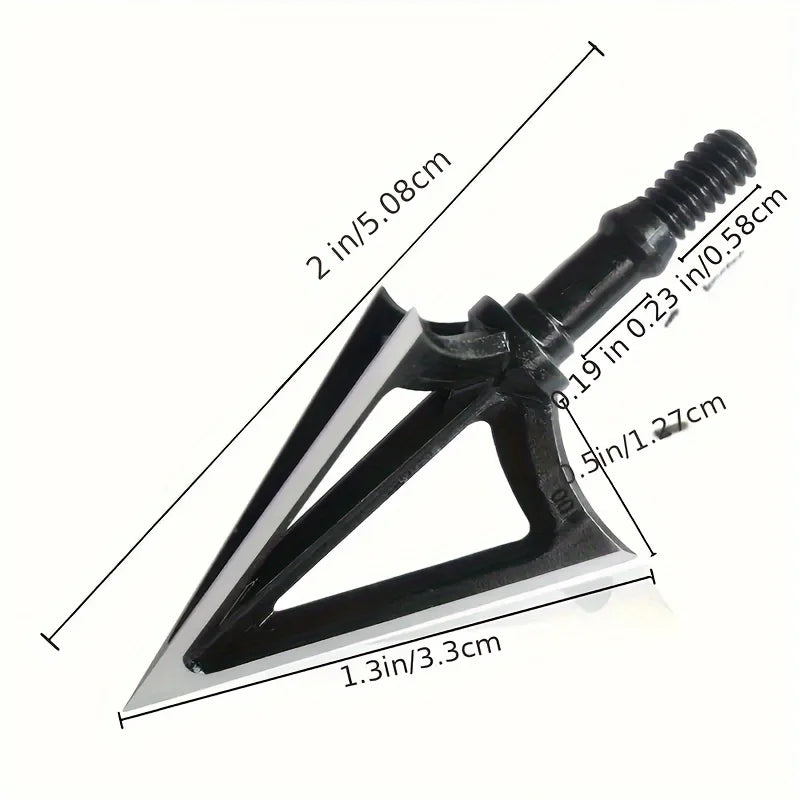 Stainless Steel 100 Grain 3 Blade Hunting Archery Broadhead
