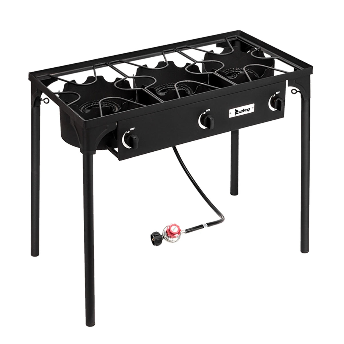 Outdoor High Pressure Propane Camp Stove Cast Iron Three Burner