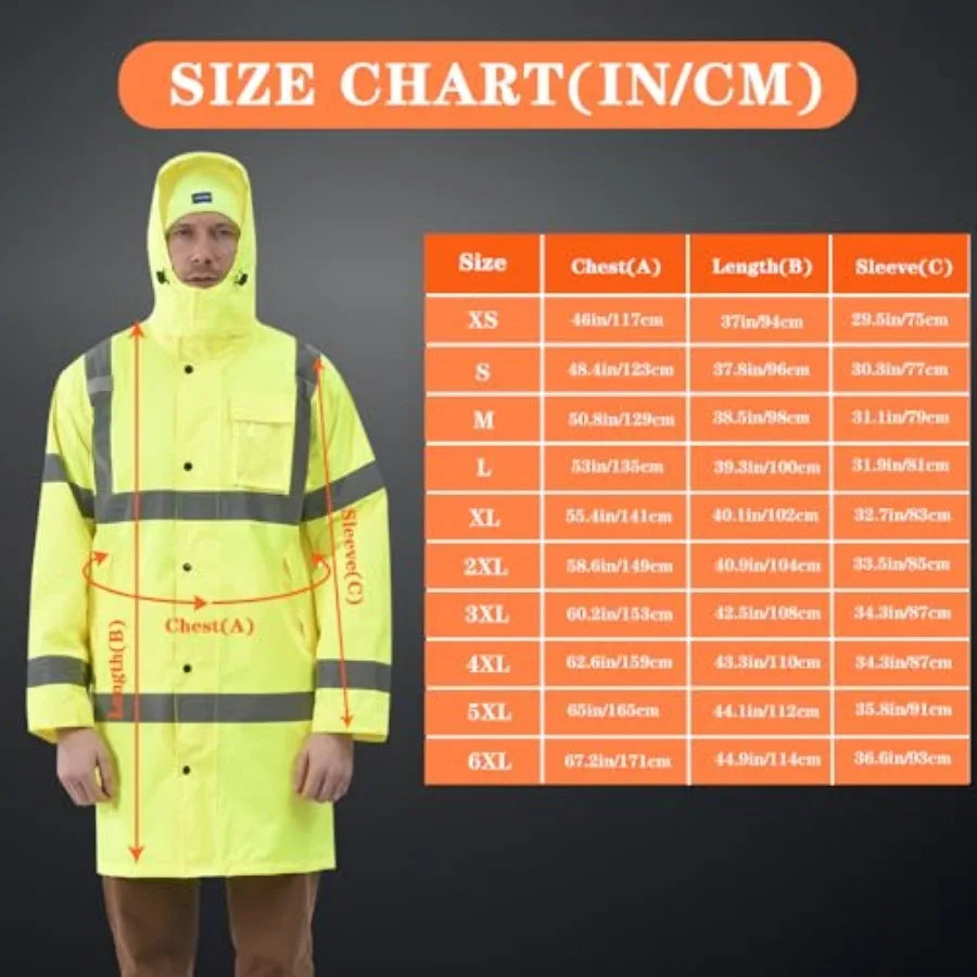 High Visibility Safety Rain Jacket And Bibs For Work Apparel