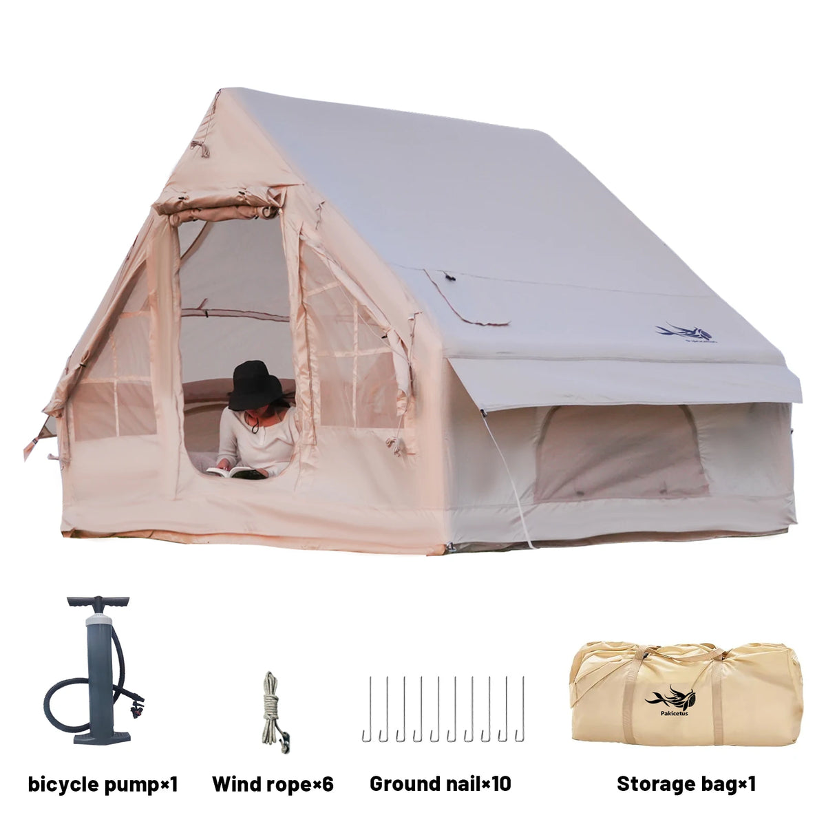 Pakicetus Automatic Inflatable Camping Tent With Integrated Stove Plug