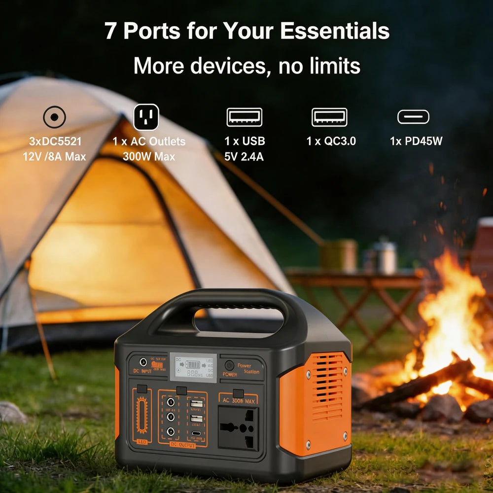 GaiaRay Portable LiFePO4 Power Station for Camping and Emergency Backup