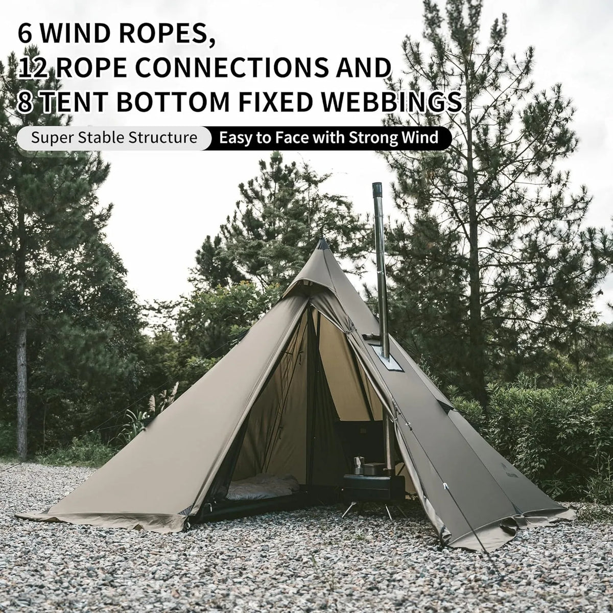 Naturehike Flame Retardant Camping Tent With Chimney Window