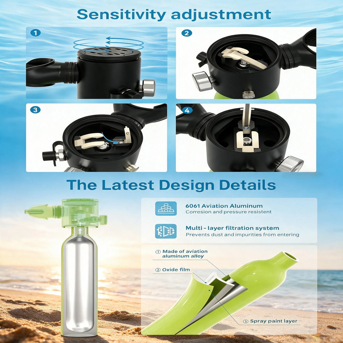 Houvan Portable Scuba Tank With Full Face Snorkel Mask