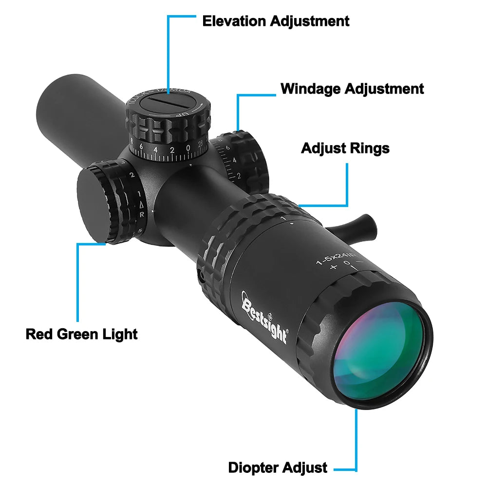 Bestsight Tactical Riflescope With Waterproof Illuminated Reticle