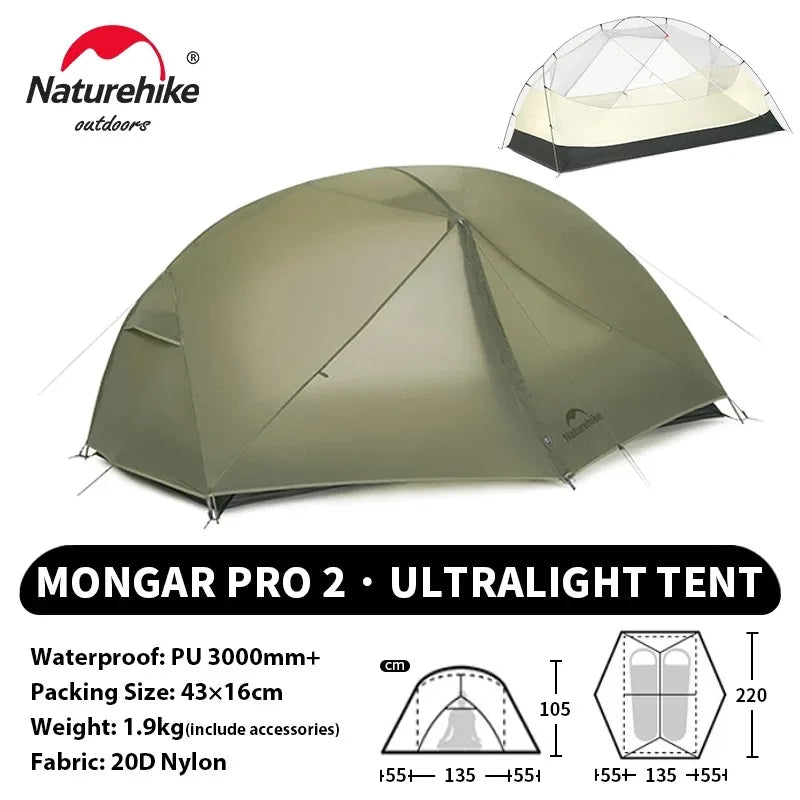 Naturehike Mongar PRO Waterproof Backpacking Camping Tent