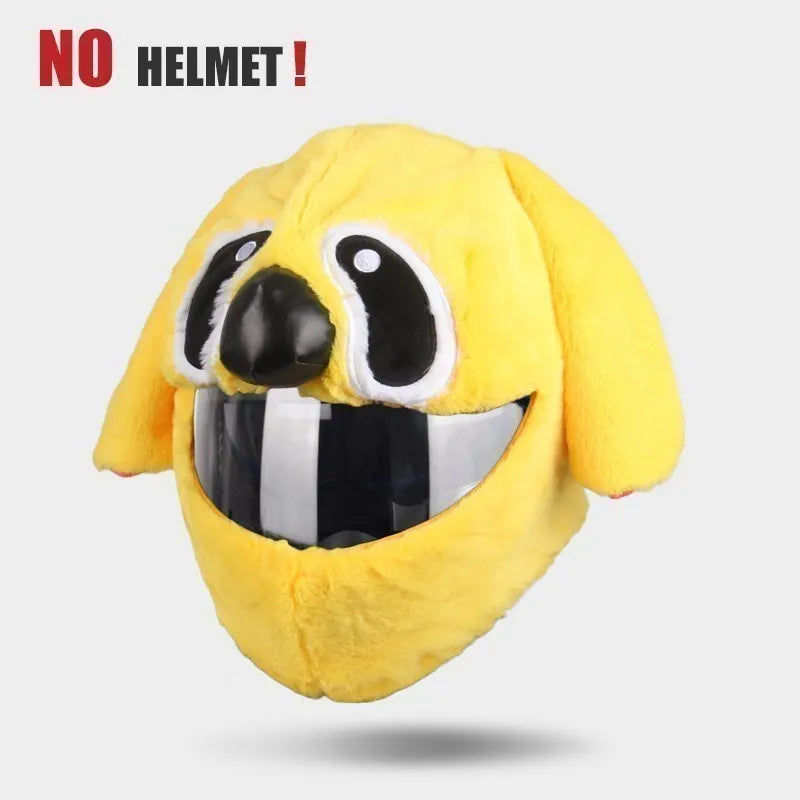UCHOOSE Cartoon Plush Motorcycle Helmet Cover With Large Flexible Ears