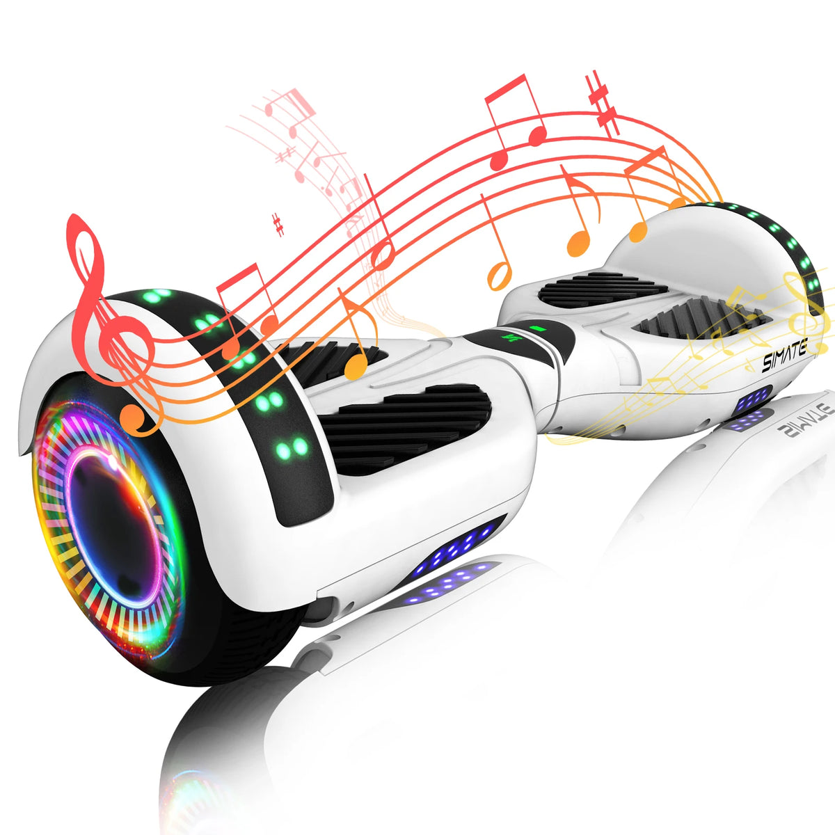 Simate All Terrain Self Balancing Scooter With Bluetooth LED Lights