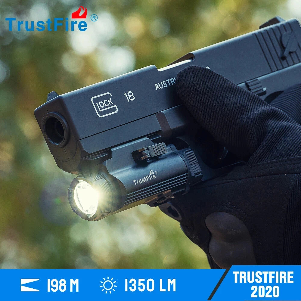 TrustFire GM35 Tactical LED Flashlight With USB Rechargeable Rail Mount
