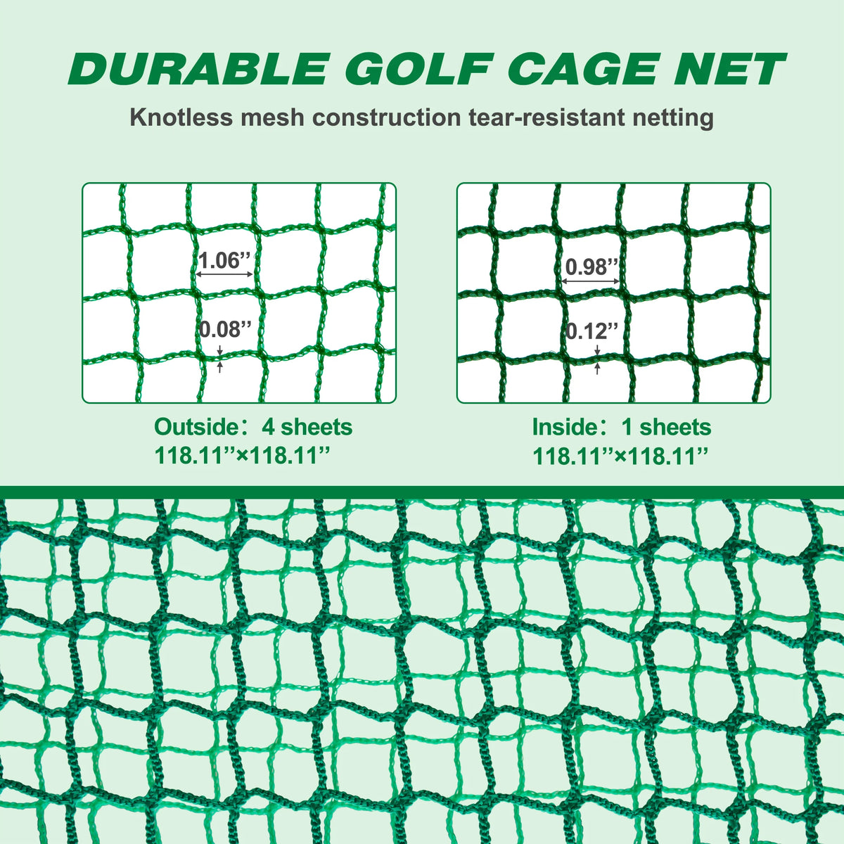 Heavy Duty Metal Frame Golf Practice Net Cage For Training