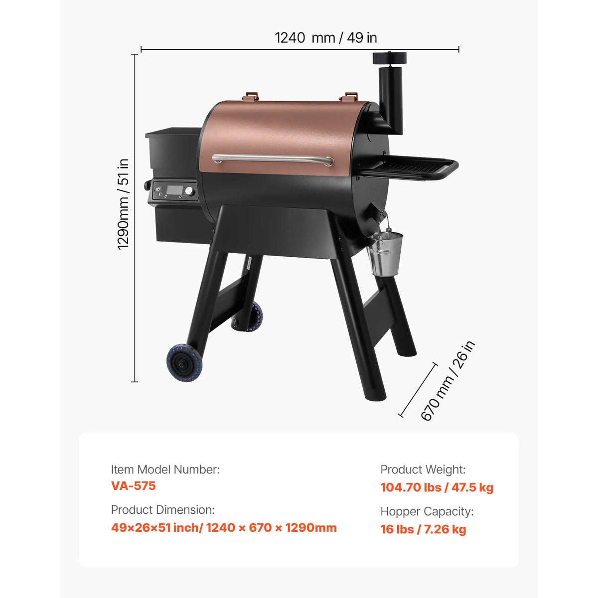 SucceBuy Wood Pellet Grill Smoker With Digital Controller And Probe
