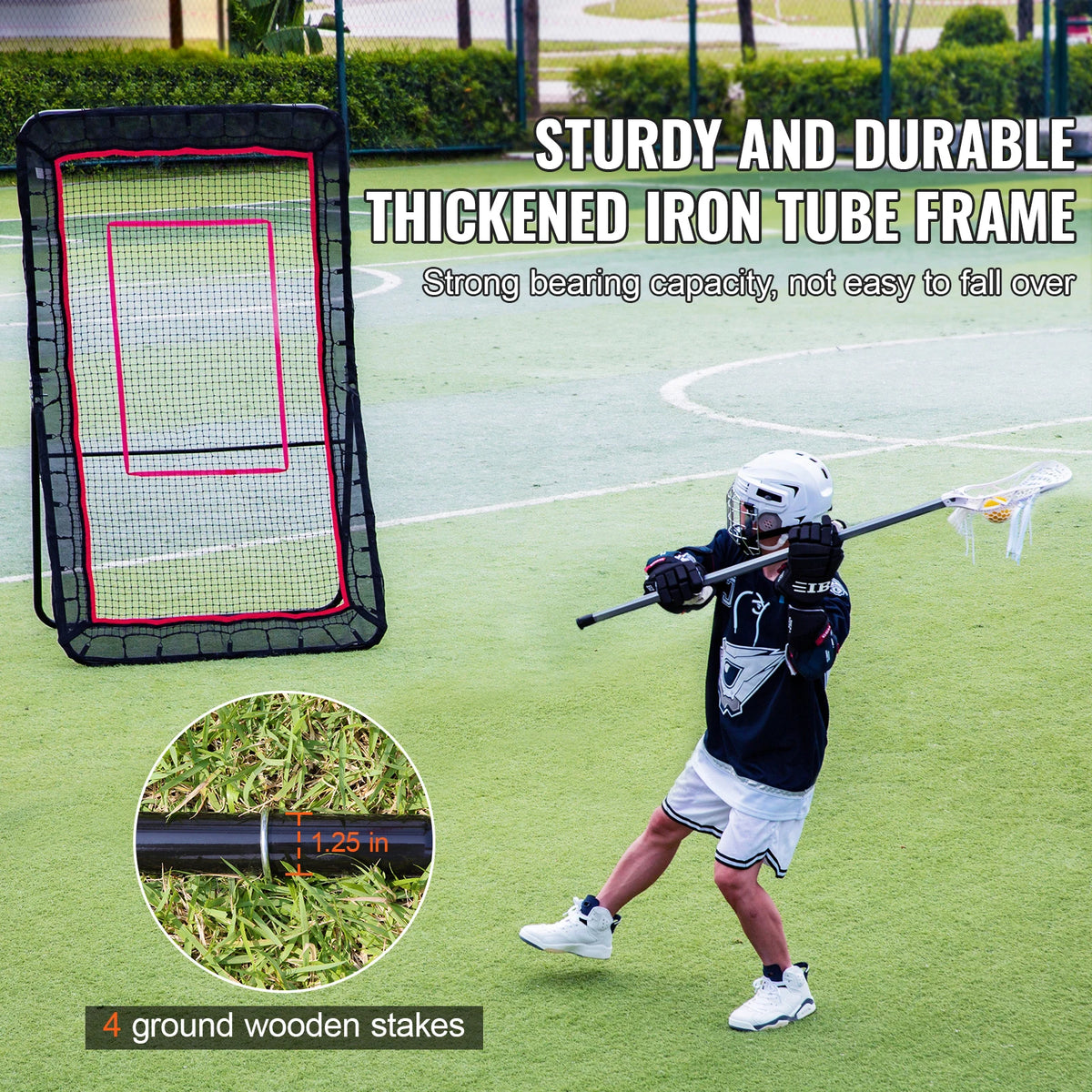 SucceBuy Adjustable Lacrosse Rebounder Net For Baseball Softball Sports Practice