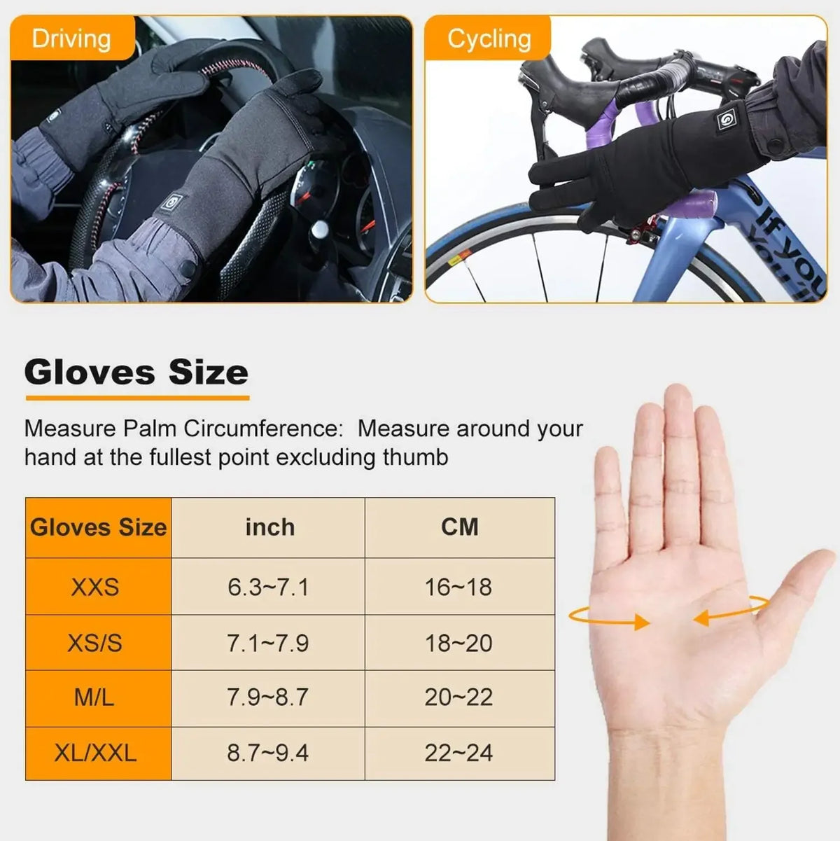 Day Wolf Heated Gloves Liner Winter Rechargeable Warm Skiing Sports
