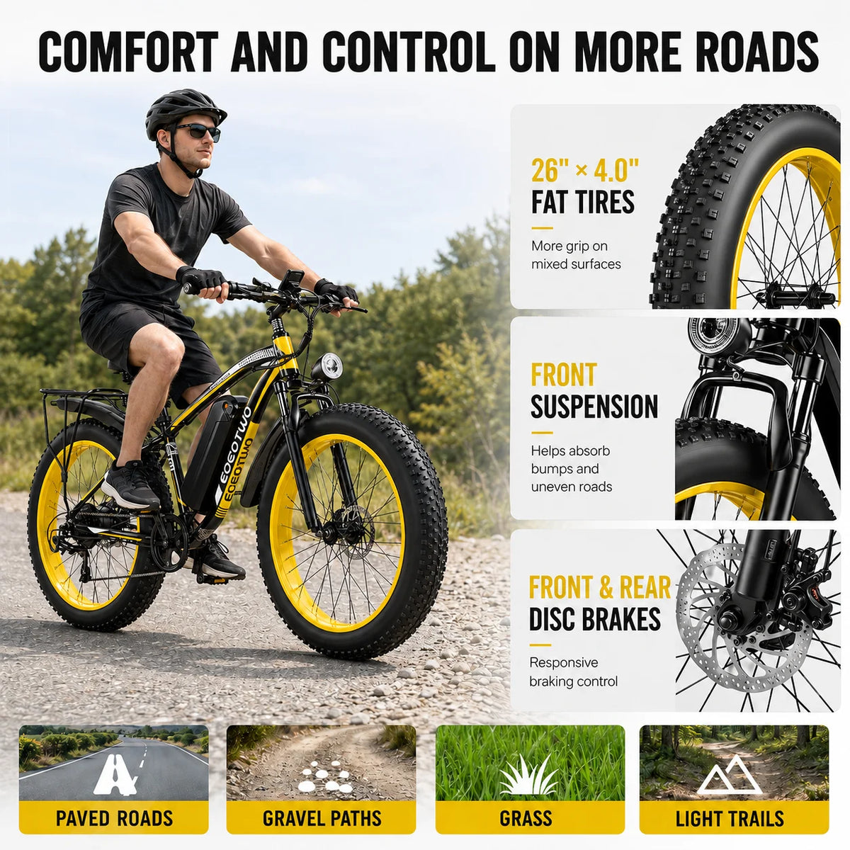 EOEOTWO 750W Electric Bike With 48V Battery And Aluminum Frame
