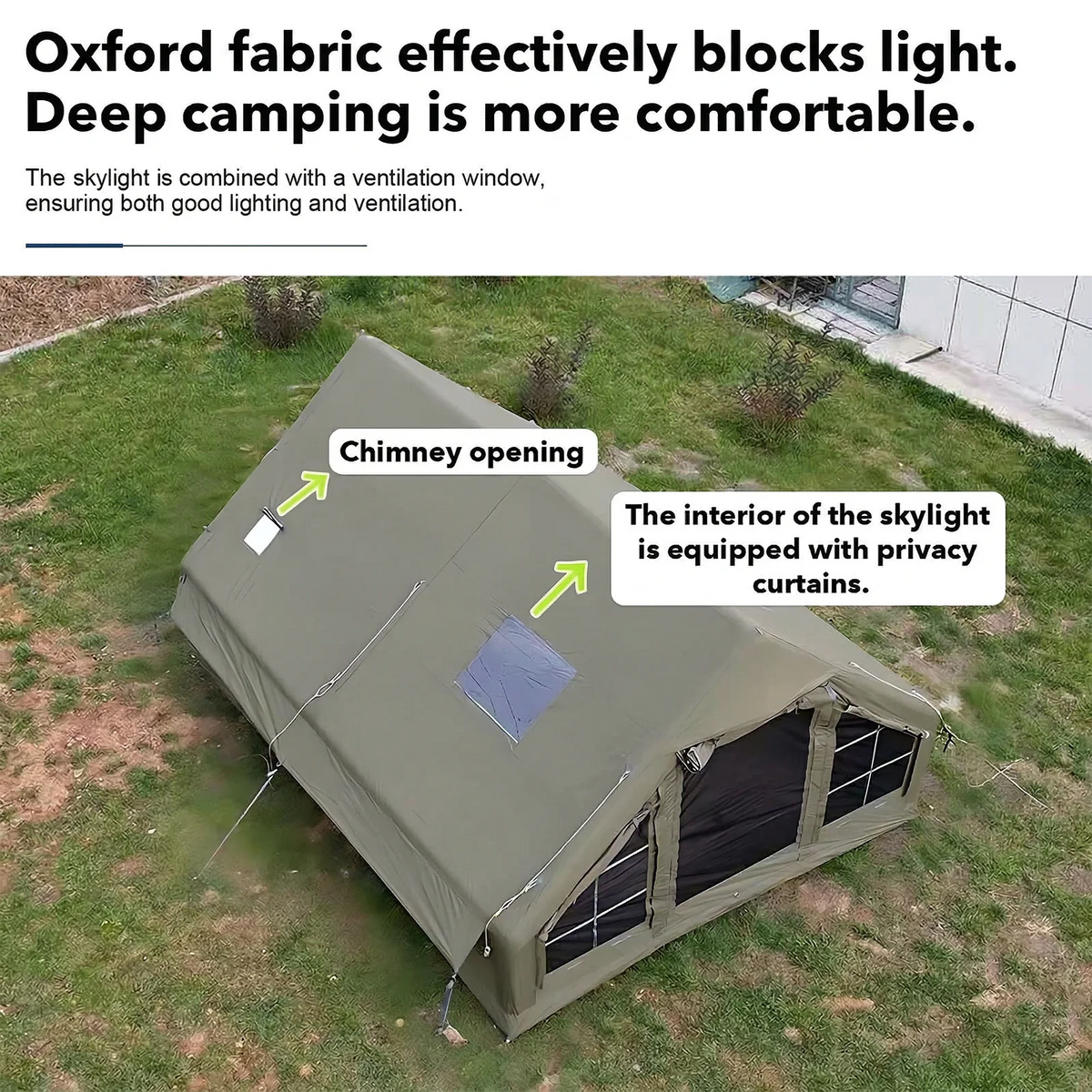SENLEETO Inflatable Glamping Tent With Stove Jack And Waterproof Mat