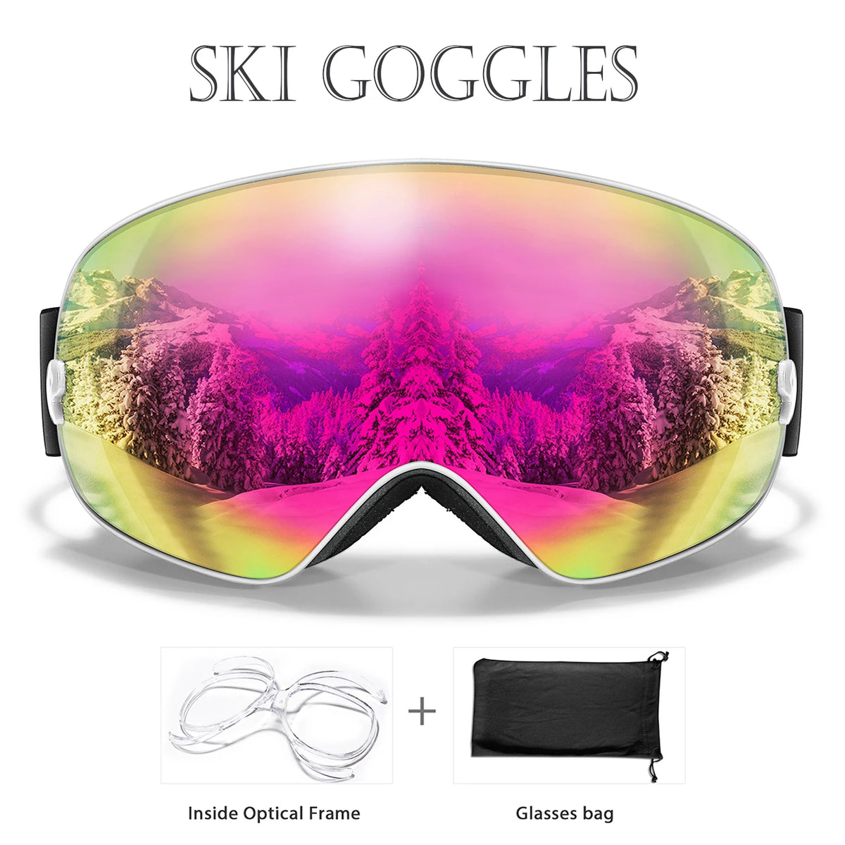 Winter UV400 Anti-Fog Ski Goggles Featuring Durable Polycarbonate Lenses