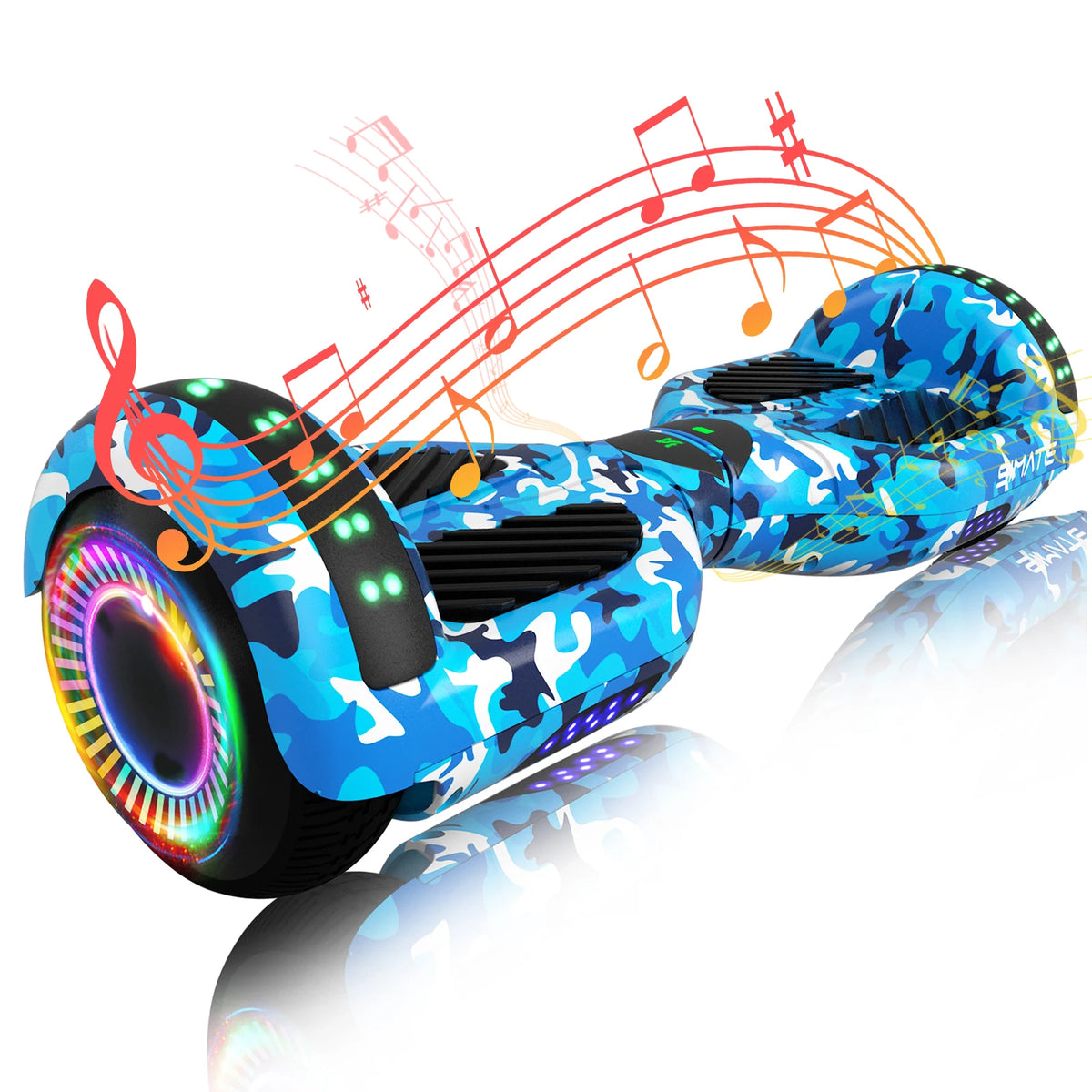 Simate All Terrain Self Balancing Scooter With Bluetooth LED Lights