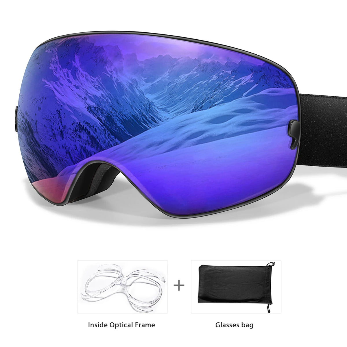 Winter UV400 Anti-Fog Ski Goggles Featuring Durable Polycarbonate Lenses