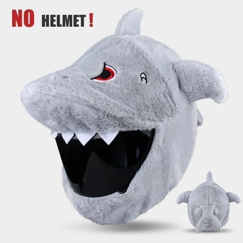 UCHOOSE Cartoon Plush Motorcycle Helmet Cover With Large Flexible Ears