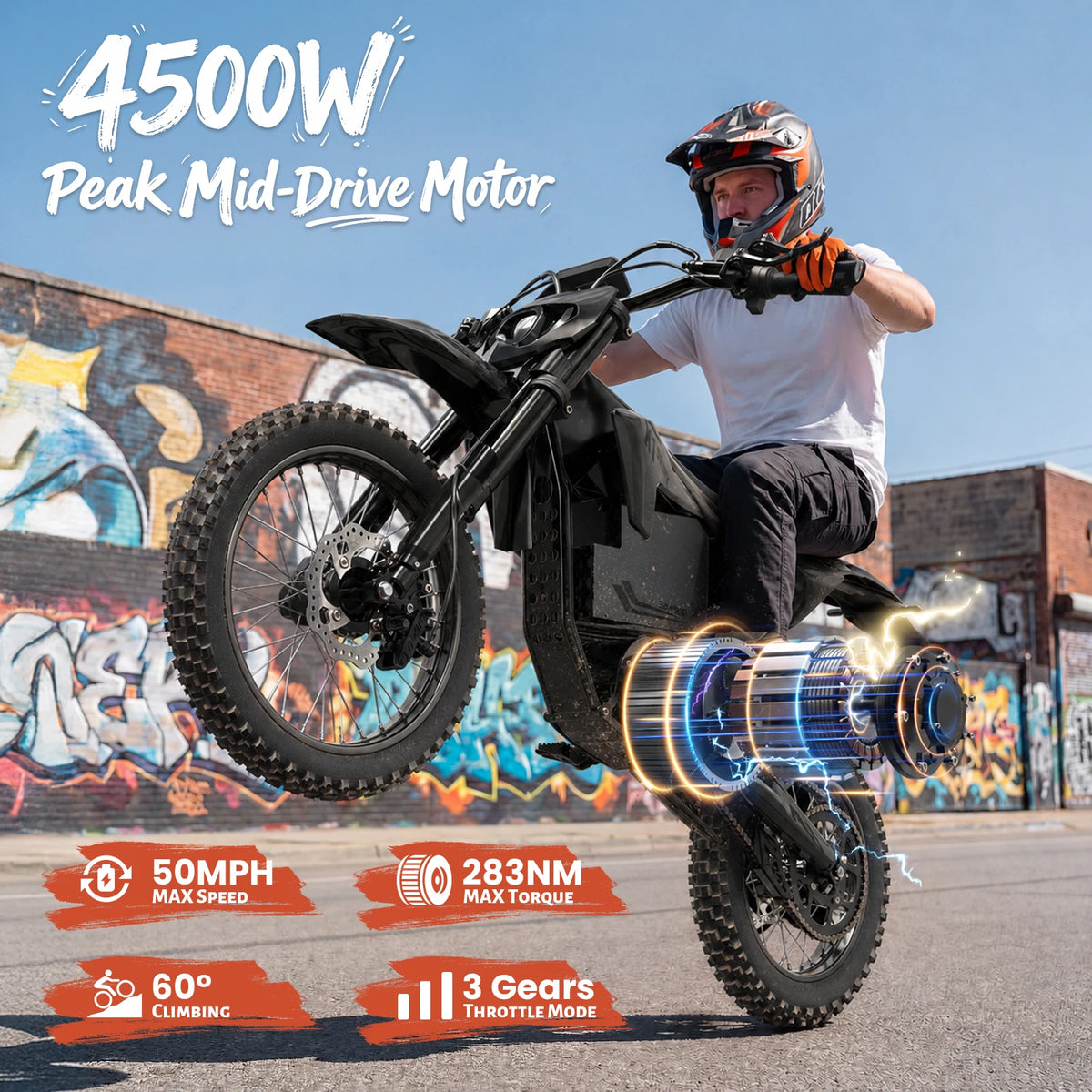 Qronge X1 Spark L Electric Dirt Bike With Full Suspension