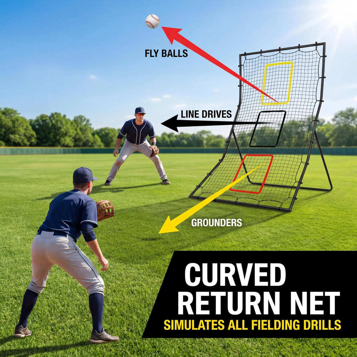 Himiss Three Zone Softball Rebounder Net For Pitch Training